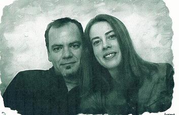 Barry and Heather in charcoal